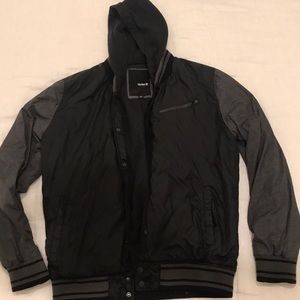 Hurley water resistant jacket with hoodie size L